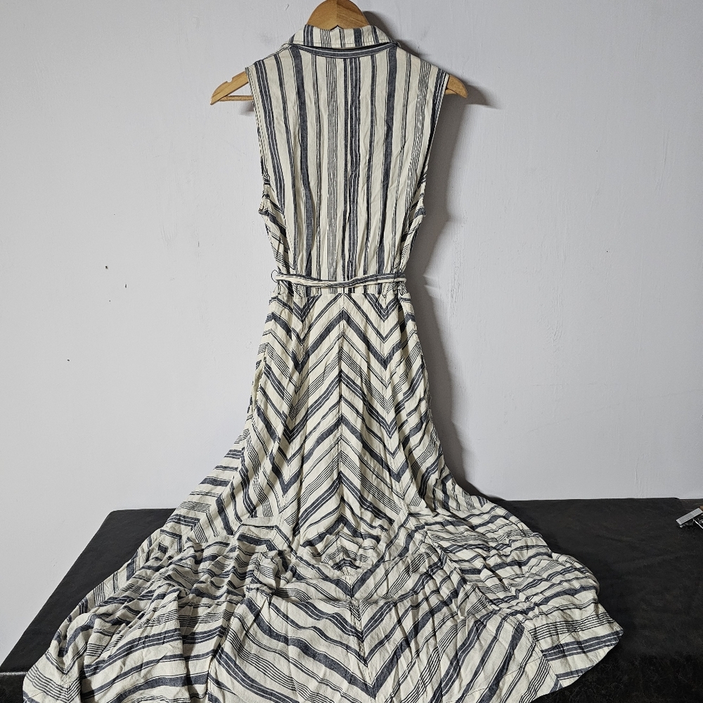 Maeve Coastel Maxi Long Button Down Sleeveless Collard Dress Womens Size Small - Picture 12 of 12